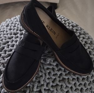 Anne Klein Black Suede Loafers